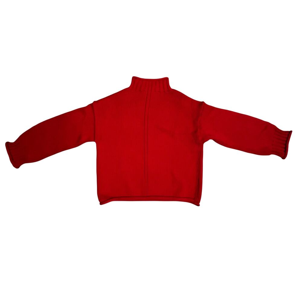 J.Crew Cozy Minimalist Womens Rollneck Cable Knit Sweater Red XXS - Picture 4 of 7